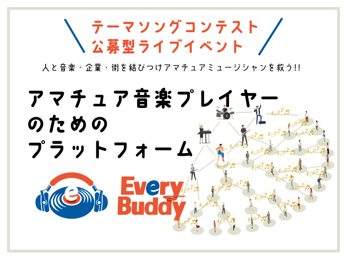 【Every Buddy】アマチュア音楽プレイヤーの活動を応援するプラットフォーム